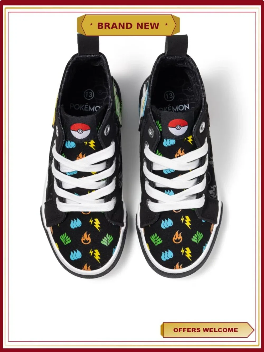Pikachu High Top Sneakers Boys Athletic Shoes